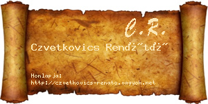 Czvetkovics Renátó névjegykártya